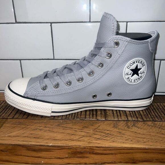 CONVERSE Chuck Taylor All Star Wide Gray Leather Suede Men's